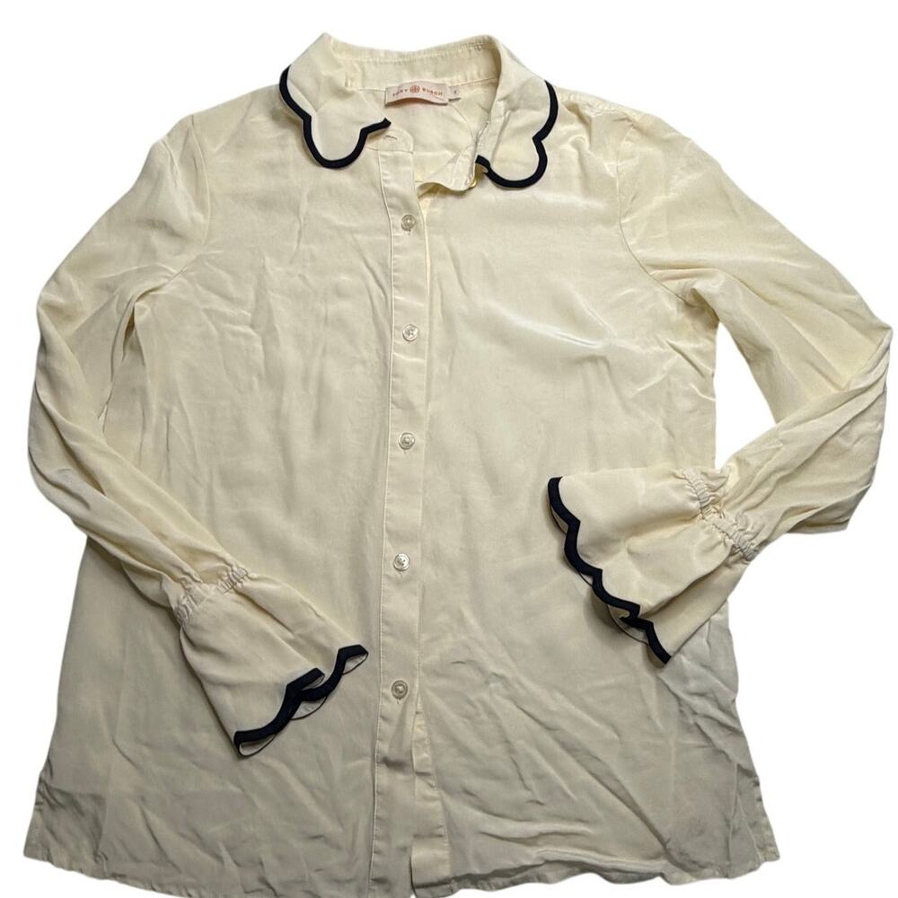 Tory Burch women's button-up blouse cream size 2